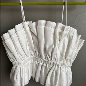 White Ruffled Crop Top